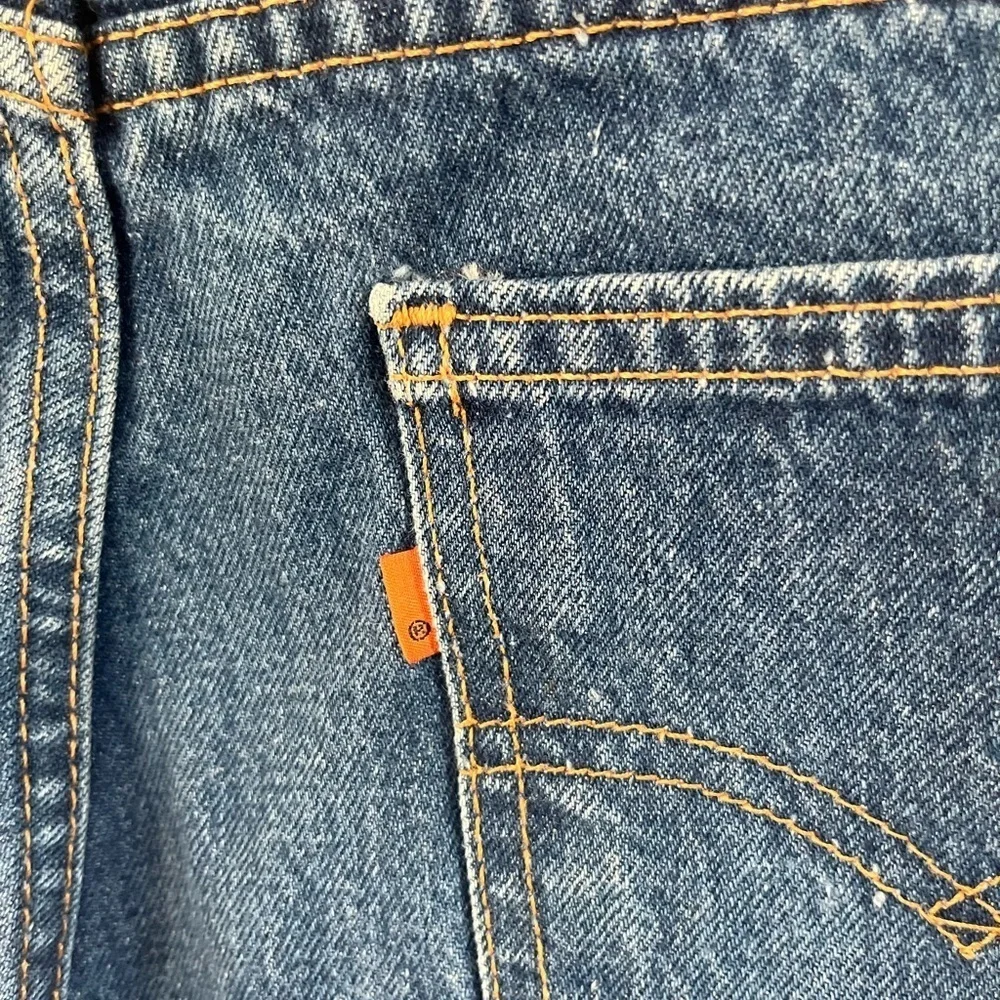 VINTAGE ORANGE TAB 509 LEVIS men's denim jeans 34'' 34'' made in USA zip fly